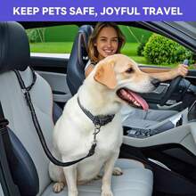 1pc Retractable Dog Car Harness, Adjustable 3-In-1 Pets Car Seat Belt With Elastic Bungee Buffer, Durable Heavy Duty Car Leash Restraint For Dogs - View 2