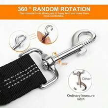 1pc Retractable Dog Car Harness, Adjustable 3-In-1 Pets Car Seat Belt With Elastic Bungee Buffer, Durable Heavy Duty Car Leash Restraint For Dogs - View 9