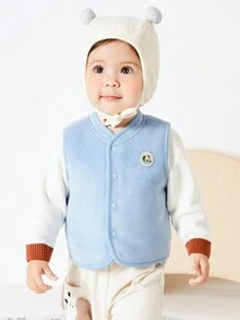 Balabala Baby Girl Fleece Vest - Blue - View 2