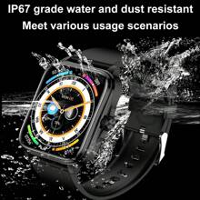 LIVLOV Body Temp Monitor Smart Watch For Men/Women/Elderly, 1.91'' HD Screen Activity Trackers With Wireless Calling/ Sleep Monitor/ 320*386 Screen Resolution/ Respiratory Training/ 100+Sprots, Smartwatch Compatible With Android IOS - Black - View 3