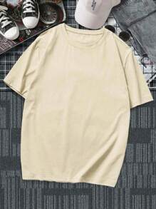 Oversized T-Shirt Men Women Printed Shirt Streetwear 100% Cotton - 米色 - 查看 2