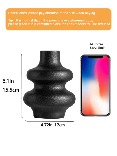 1pc Ceramic Vase, Round Moderne Dried Flower Pampas Boho Home Centerpiece Wedding Dinner Tafel Living Room Office Bedroom, Ho warming (Please Check Size In mation Be Purchasing) Glass Vase view 8