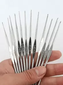 12 chiếc móc kim loại cỡ nhỏ, dụng cụ đan DIY - Móc móc 12 chiếc màu bạc - Xem 5