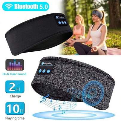 頭帶圍巾彈性無線耳機無線耳塞按鈕控制運動跑步健身睡眠音樂眼罩無線耳機頭帶創意假日禮物無線耳機