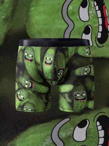 1pc 男士万圣节内裤，柔软舒适有弹性的运动短裤，新颖有趣的印花图案，舒适每一天 - 彩色 - 查看 1