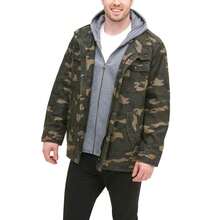 Washed Cotton Hooded Military Jacket - Camouflage - View 2