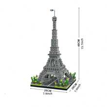 1500pcs London Bridge/1700pcs Arc De Triomphe/3502pcs Eiffel Tower/1298pcs Eiffel Tower Construction Building Block Toy Sets, Creative World Famous Landmark Series Adult Difficult Desktop Decorative Particle Model Kits, DIY Assembling Gifts For Friends And Lovers - Multicolor - View 16