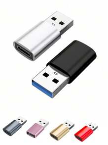 1 pieza Convertidor de USB a Tipo-C, adecuado para convertir interfaces Tipo-C a interfaces USB en dispositivos móviles y de computadora - Negro - Ver 12