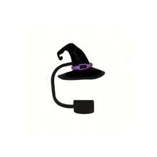 Set de 4 fundas de silicona para pajitas de fiesta de Halloween - 10mm/0.39in, diseños lindos de fantasma, murciélago, sombrero de bruja, calabaza - Ajuste para pajitas de 10mm - Reutilizables y duraderas