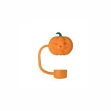 Set de 4 fundas de silicona para pajitas de fiesta de Halloween - 10mm/0.39in, diseños lindos de fantasma, murciélago, sombrero de bruja, calabaza - Ajuste para pajitas de 10mm - Reutilizables y duraderas