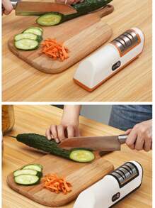 Automatic Multi-Function Kitchen Knife Sharpener Kitchen High-Grade Electric Sharpener - Multicolor - View 3