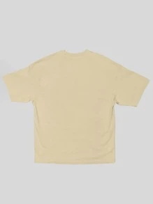 Men's Streetlife Oversized T-Shirt Snowmobile Print Wide Sleeve Casual T-Shirt - Màu be - Xem 4