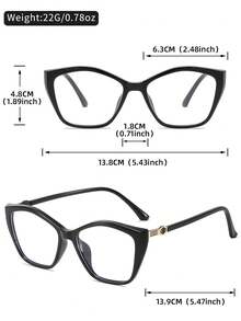 LINFEMAND 猫眼装饰眼镜，时尚优雅透明镜片女士派对眼镜，多色镜框节日礼物女士眼镜配件 - 無色 - 查看 8