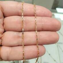 18K GOLD UNISEX THIN VENETIAN WIRE CHAIN WITH ROMMANEL KNOT CROSS PENDANT 60 CM 530718 540180 - 金黃色 - 查看 4