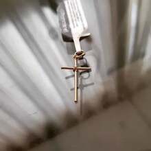 18K GOLD UNISEX THIN VENETIAN WIRE CHAIN WITH ROMMANEL KNOT CROSS PENDANT 60 CM 530718 540180 - 金黃色 - 查看 5