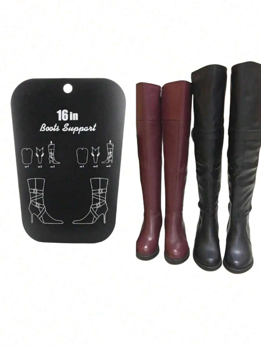 1 Pair Boot Holders, Can Put Over-The-Knee Boots Into Plastic Brackets, Suitable For Storage Cabinets, Shoe Cabinets, Tall Boots, Shoe Support, Plastic Shoe Support, Winter Gift Choice - Black - View 1