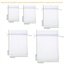 50 piezas de bolsas de organza con cordón para joyas, caramelos, bodas, fiestas - Rosa - Ver 6