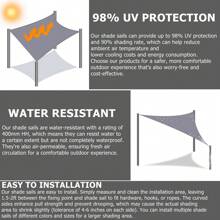 Sun Shade Sail Rectangle Square Waterproof 98% UV Block Awning Shade Sails Canopy Sunscreen Cover Tents For Patios Garden Swimming Pool Outdoor Camping - 米色 - 查看 3
