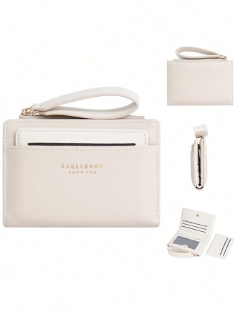 时尚精致柔软荔枝扣短款多功能大容量钱包多功能拉链便携学生卡夹硬币可爱适合年轻学生礼物女士钱包女士小钱包钱包小钱包