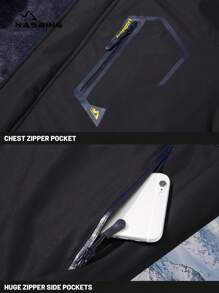 NASBING Chaqueta acolchada resistente al agua y cortavientos con forro polar para hombre, para uso al aire libre, con múltiples bolsillos, apta para esquí, senderismo y actividades al aire libre