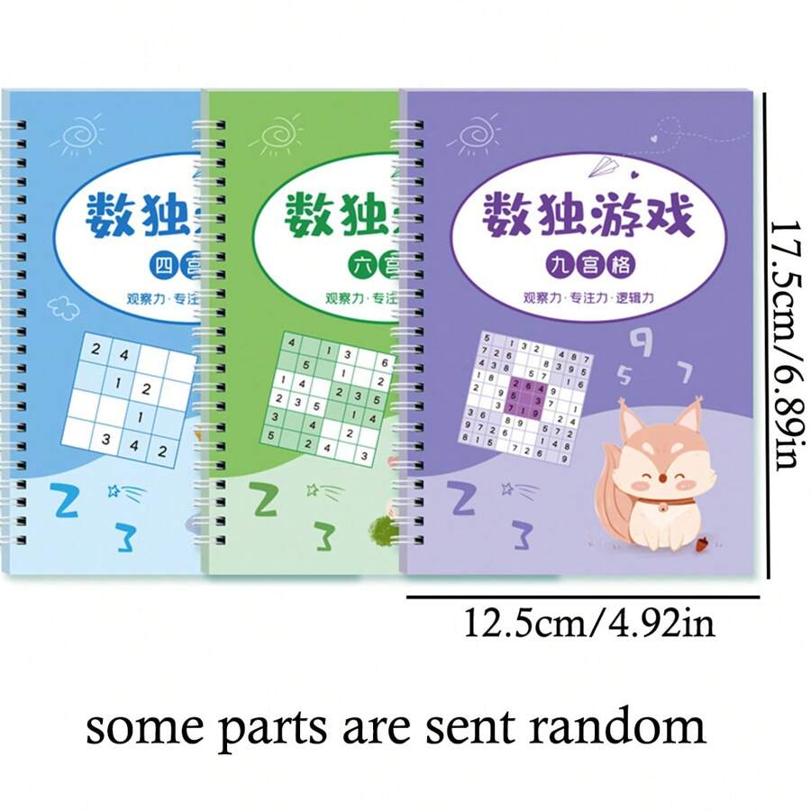 84Page Sudoku Puzzle Book Challenging 4x4, 6x6, And 9x9 Grids For