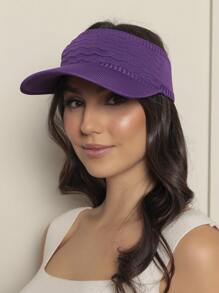 Women Modal Visor Hat Solid Casual Outdoor Visor Hat Summer 2023 Beach Hiking Cycling - 紫色 - 查看 4