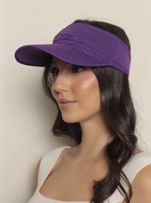 Women Modal Visor Hat Solid Casual Outdoor Visor Hat Summer 2023 Beach Hiking Cycling - 紫色 - 查看 3