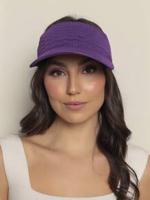 Women Modal Visor Hat Solid Casual Outdoor Visor Hat Summer 2023 Beach Hiking Cycling - 紫色 - 查看 1