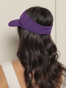 Women Modal Visor Hat Solid Casual Outdoor Visor Hat Summer 2023 Beach Hiking Cycling - 紫色 - 查看 5