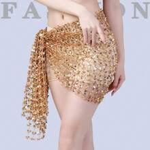 舞蹈镂空腰链 肚皮舞亮片 丝绒围巾 演出腰巾 腰裙 - 彩色 - 查看 17