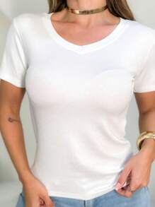 MIA MIA FASHION RIBBED BLOUSE - 白色 - 查看 1