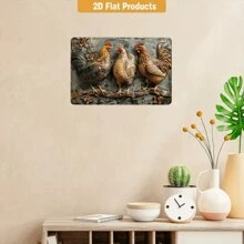 1 tấm biển thiếc kim loại phong cách cổ điển hình con gà trống mộc mạc trang trí tường - Thích hợp cho gia đình, quán bar, quán cà phê, nhà để xe | Nghệ thuật treo trong nhà/ngoài trời | Trang trí ngoài trời hình con gà kim loại 12"X8" - Nhiều màu - Xem 5
