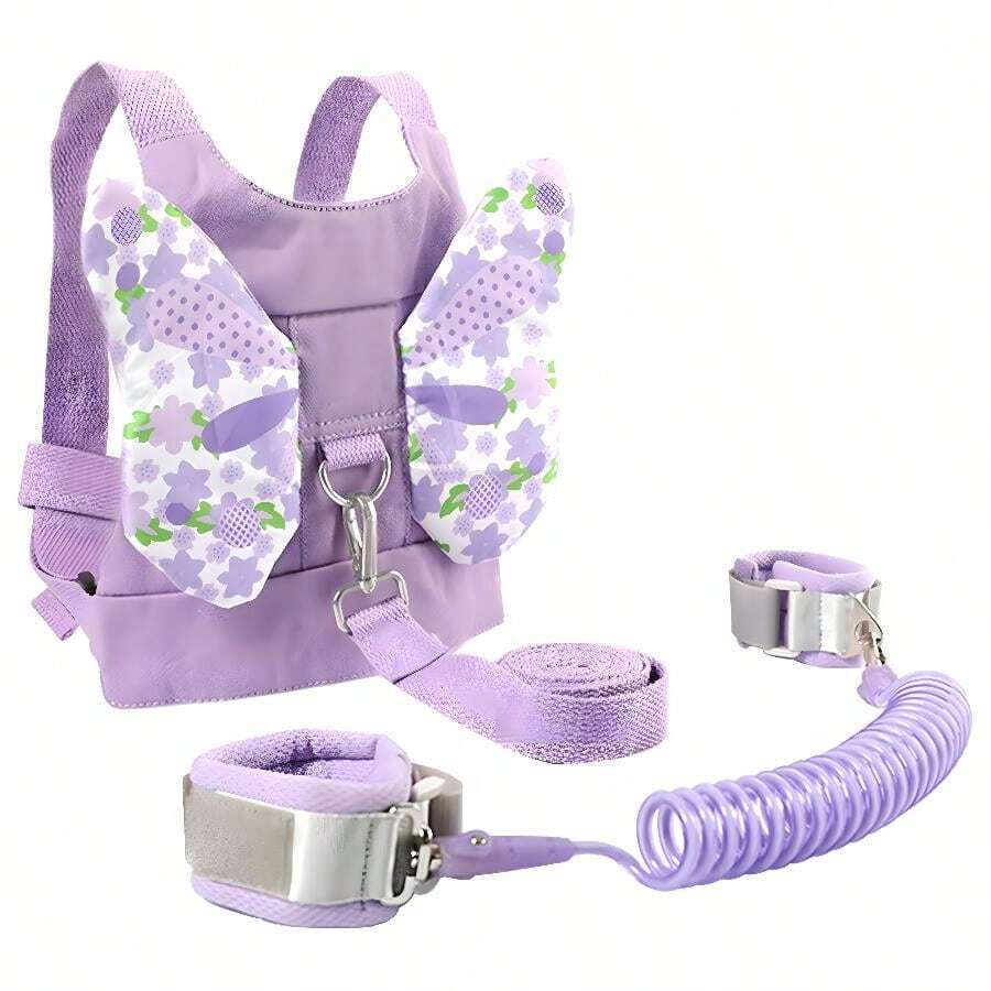 FELIN Arnés de Paseo para Bebés, Bebé Mochila con Cuerda Anti-Perdida, 2 en 1 Arnés Infantil con Mochila y Correas de Muñeca Antipérdida, Adecuado para Niños de 1 a 5 Años, Niños Y Niñas - Púrpura malva - Ver 1