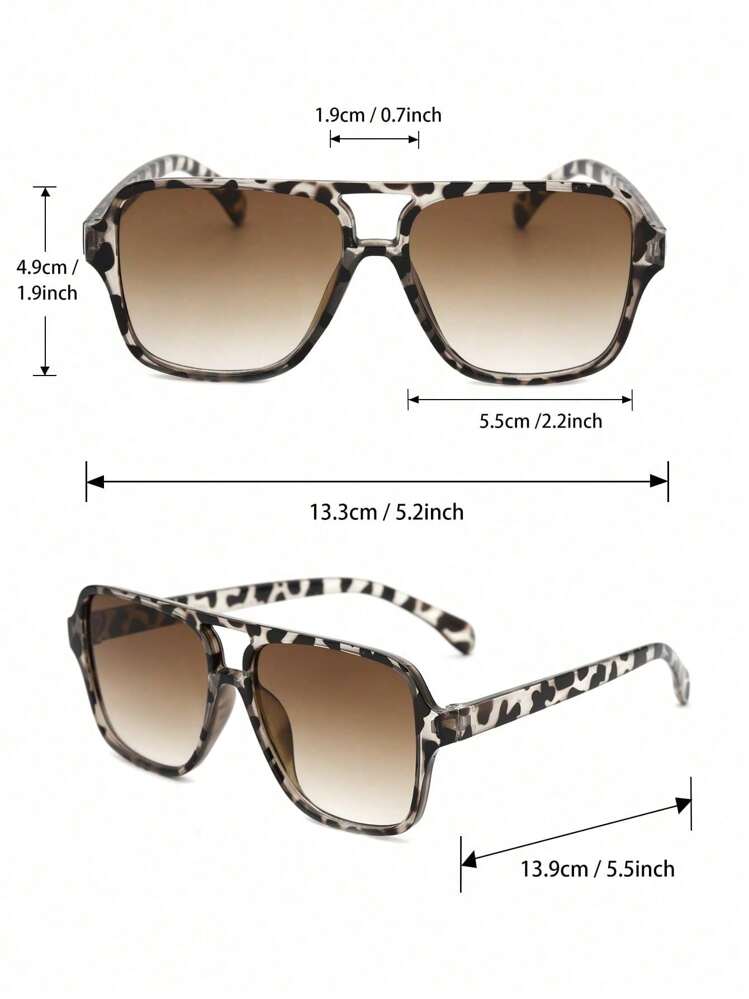 1 Pair/2-3 Pairs Women's Korean Style Leopard Print Aviator Glasses- Suitable For Back To School, Beach Vacation, Music Festivals, Streetwear And Daily Outfit | Fashion Accessory - Multicolor - View 9
