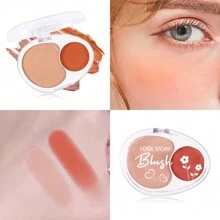 coolstory Paleta de rubor 8 en 1, con textura de mousse, suave y pigmentada, resistente al agua, para contornear y resaltar - Rubor bicolor #08 - Ver 1