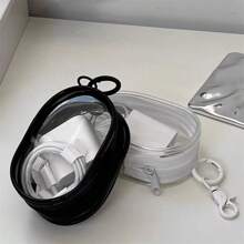 1 Stück Büro Kabel Aufbewahrungstasche / 1 schwarz + 1 weiß Datenkabel Schutz Tasche, Mehrzweck Aufbewahrungstasche, ohne Datenkabel & Ladegerät Schulanfang