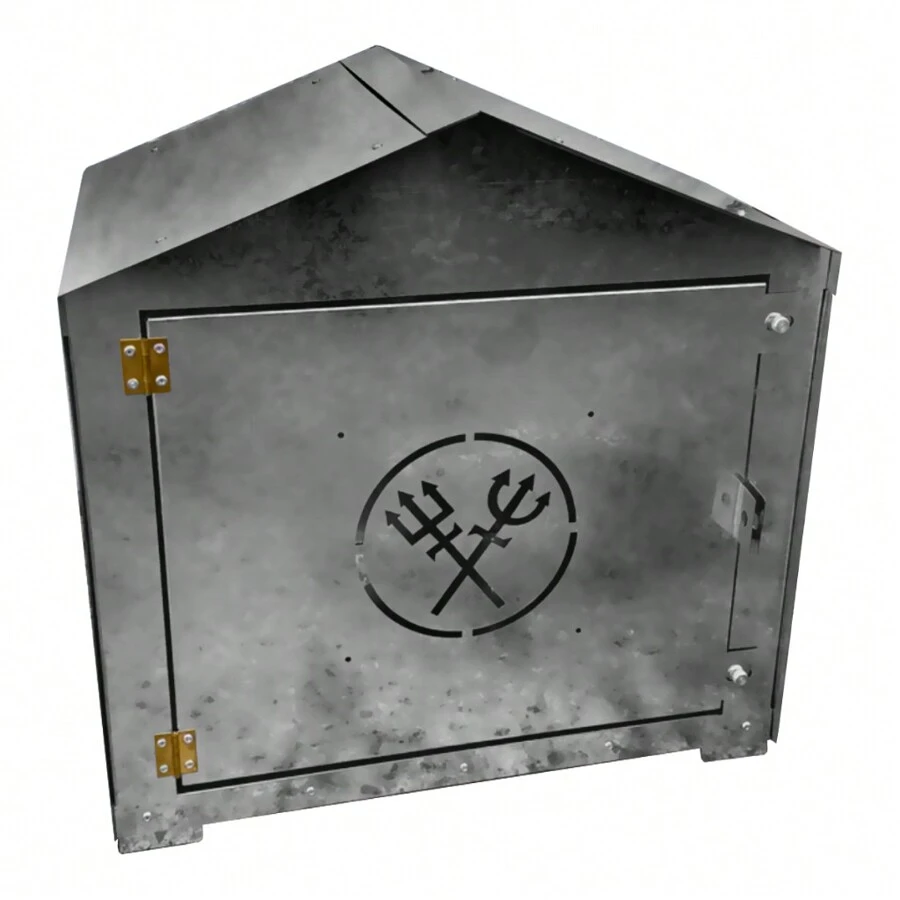 Log House 35x35x25 Exu Pomba Gira Trident Unpainted - Xám - Xem 1