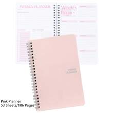 1pc Letter Graphic Planner, Simple Basic Multi-Purpose Weekly Planner For School Student, Office Back To School - Pink - View 10