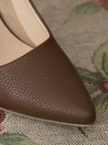 Women High Heel Mule Shoes, Fashionable Brown Dress Party Shoes, Elegant Lady Shoes, Classic Simple Style, Hot Selling - Brown - View 3