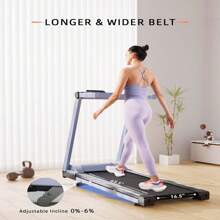 Folding Treadmill, 3.5HP Incline Treadmills For Home, Portable Treadmill With 350LBS Capacity, Compact Treading For Walking Jogging Running - 美規B型插(110-127V) - 查看 5