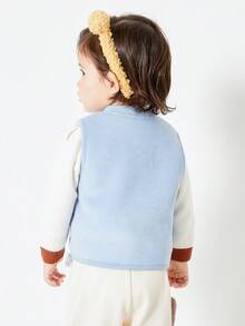 Balabala Baby Girl Fleece Vest - Blue - View 3
