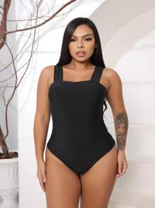 SUPLEX WIDE STRAP BODYSUIT WITH PAD - Black - View 1