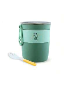 Lonchera Vaso Taza Térmica Fiambrera Acero Inoxidable 450ml Contenedor de Aislamiento - Verde - Ver 2