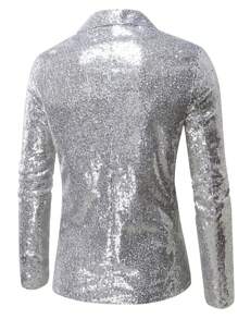 Veste de smoking à paillettes pour hommes, tenue de soirée formelle pour animateurs, artistes de scène, photographes