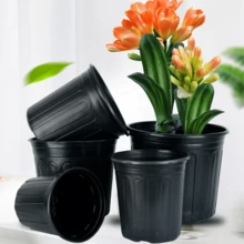 60 个 1 加仑柔性花卉植物育苗盆，加厚软塑料种子启动容器，适用于多肉植物、幼苗、芽苗、移栽（黑色） - 彩色 - 查看 2
