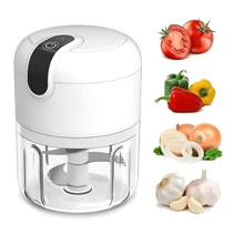 Mini Processador Elétrico de Alimentos Portátil com 3 lâminas de aço inox USB 250ml - Branco - Visão 2