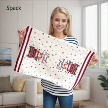5 Packs Christmas Towels Are Soft, Comfortable, And Cartoon Christmas Patterns Have Good Water Absorption