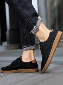 Men's Minimalist Oxford Flat Shoes Business Shoes Fashion Sports Walking Shoes Lightweight Casual Shoes Training  Sneakers Black_Yellow