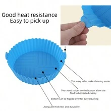 Bộ 6 miếng lót nồi chiên không dầu bằng silicon có thể tái sử dụng - Chống dính, Dễ vệ sinh, Chịu nhiệt, 6 kích cỡ khác nhau, Bát đựng, Phụ kiện lò nướng, Dụng cụ làm bánh, Đồ dùng nhà bếp, Đồ dùng nhà bếp thiết yếu - Nhiều màu - Xem 3