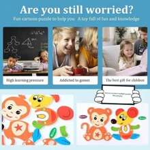 10 Rompecabezas Madera Figura Surtidas Para Niños Pequeños.rompecabezas educativo para bebés de 1-2-3-4-5-6años, un total de 10 rompecabezas con diferentes patrones, incluyendo diferentes animales (oso, ciervo, perro, conejo, caballo, gallo, gato, ratón, mono, tigre).Interesantes patrones de animales y colores brillantes están diseñados para mejorar la capacidad de los niños para aprender los colores mientras estimulan la exploración y la curiosidad de los niños sobre el mundo animal. Juguetes educativos preescolares: los rompecabezas de madera son herramientas educativas para ayudar a los niños a aprender letras, números, colores, formas, etc. Además, ayuda a su hijo a concentrarse y desarrollar la coordinación mano-ojo, la motricidad fina y una mejor percepción visual.los puzles de animales están fabricados con madera ecológica de alta calidad, sin BPA y coloreados con pintura al agua no tóxica. - Marrón - Ver 8